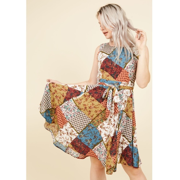 Modcloth Dresses & Skirts - Modcloth Girl Meets Twirl Dress in Patchwork, 4X